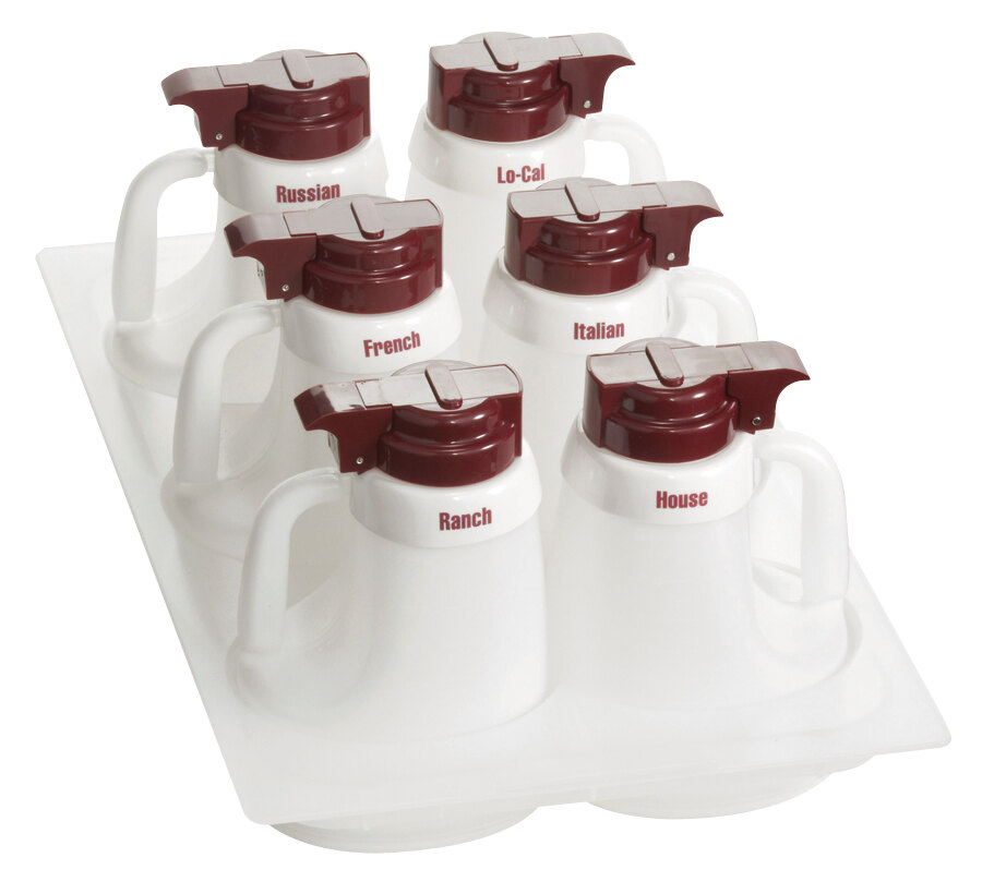 Tablecraft 481 Maroon Top Salad Dressing Dispenser Set