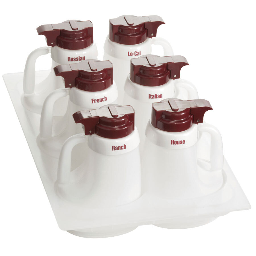 Tablecraft 481 Maroon ABS Top Salad Dressing Dispenser Set