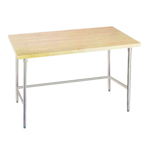 Advance Tabco TH2S305 Wood Top Work Table with Stainless Steel Base
