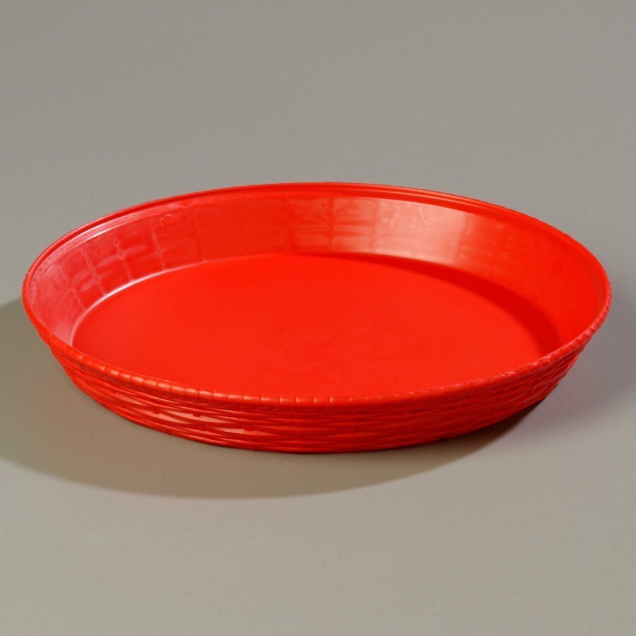 Carlisle 652605 WeaveWear Red Round Plastic Serving Basket 12" 1.8 Qt