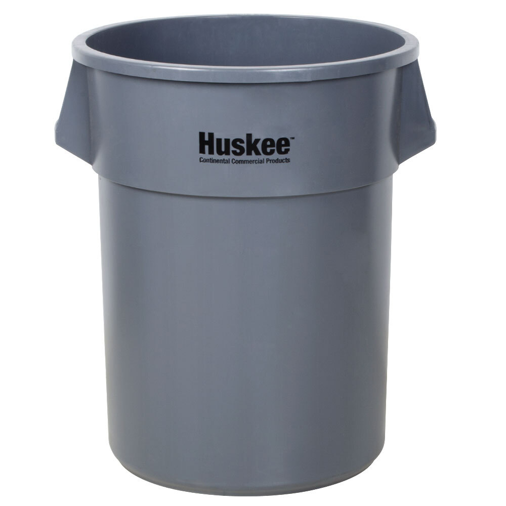 Continental 5500GY 55 Gallon Gray Huskee Trash Can