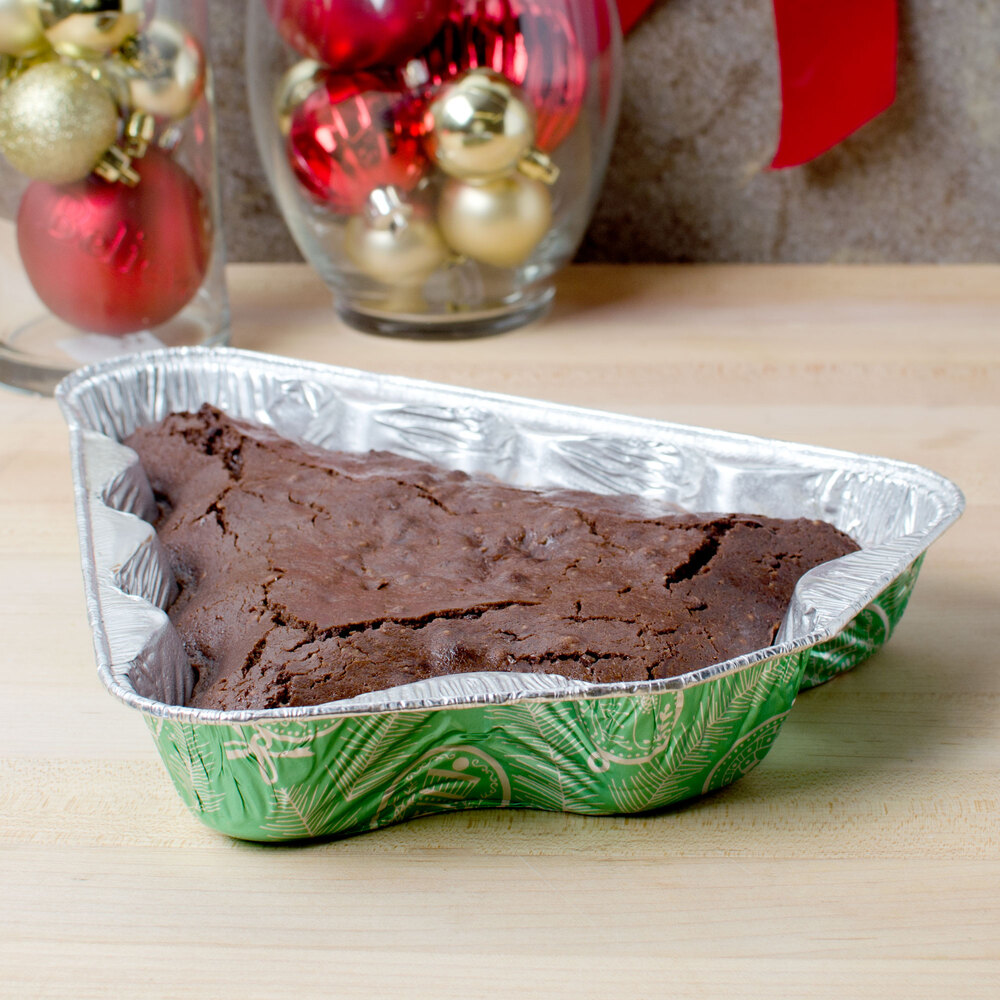 Durable Packaging 9501XC50 Christmas Tree Shaped Foil Bake Pan and Lid