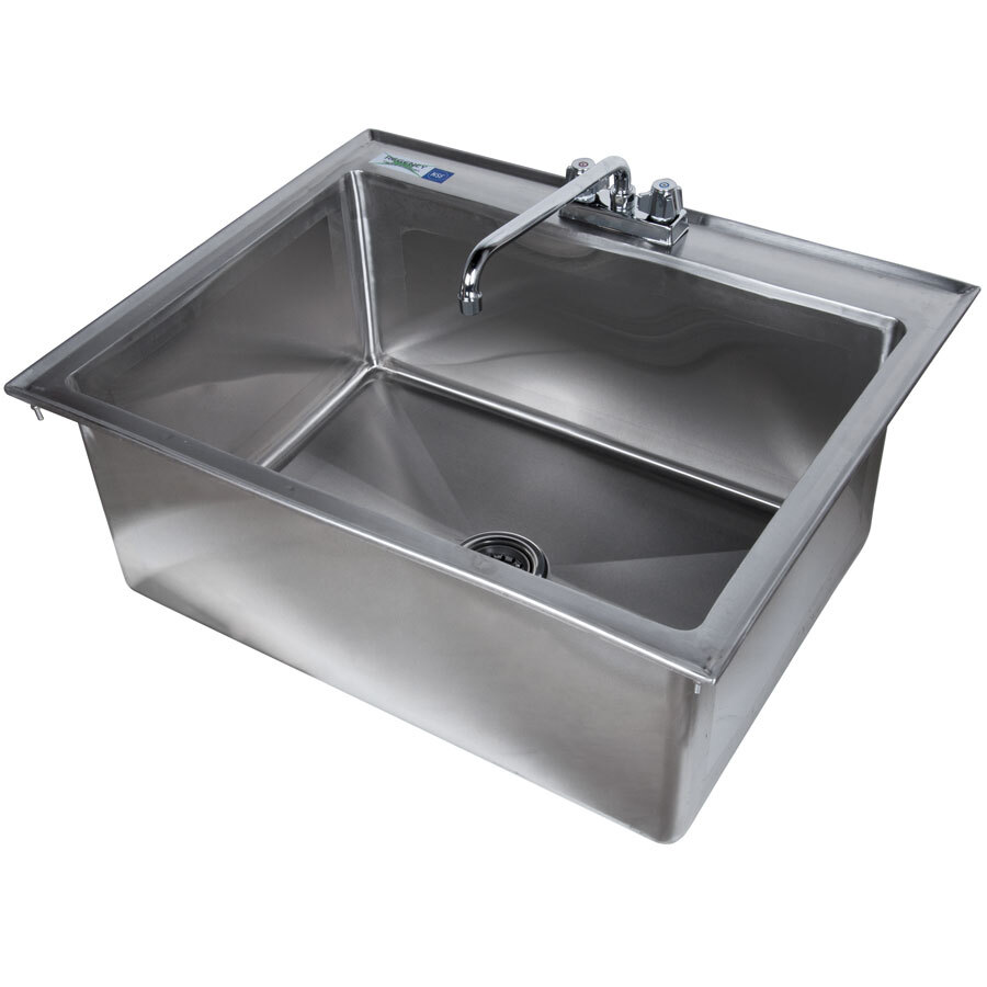 Regency 28" x 20" x 12" 16Gauge Stainless Steel One Compartment Drop