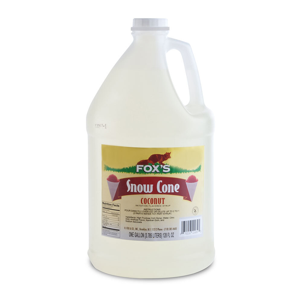 Fox's Coconut Snow Cone Syrup 1 Gallon