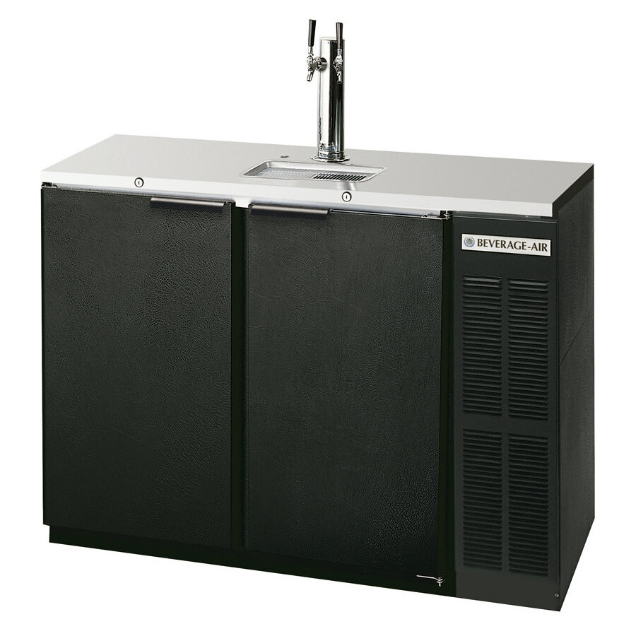 Beverage Air DD48Y1B Black Beer Dispenser 48" 2 Keg Kegerator