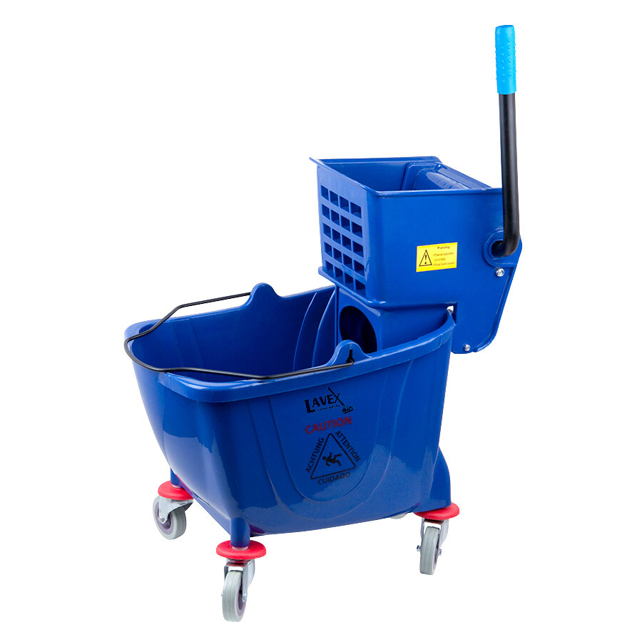 Lavex Janitorial Blue 36 Quart Mop Bucket & Wringer Combo