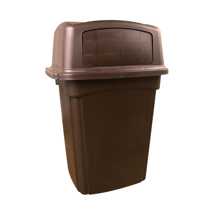 Continental 6562BN Colossus 56 Gallon Brown TwoDoor Trash Can