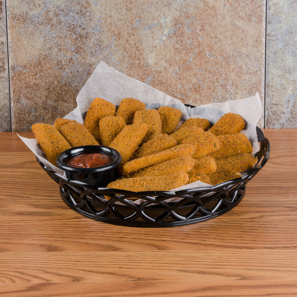 GET RB860BK 10 1/2" Black Round Plastic Fast Food Basket 12/Pack