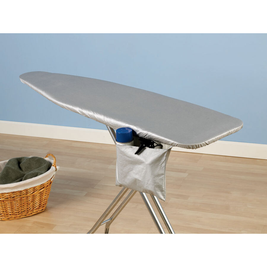 Silver SiliconeCoated Ironing Board Cover with Storage Pocket for 14