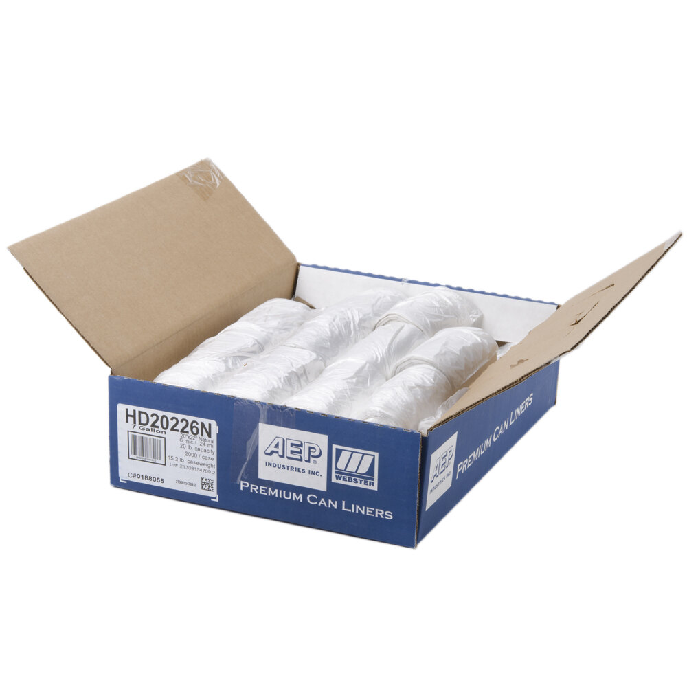 AEP HD20226N 7 Gallon 6 Micron 20" x 22" High Density Can Liner / Trash