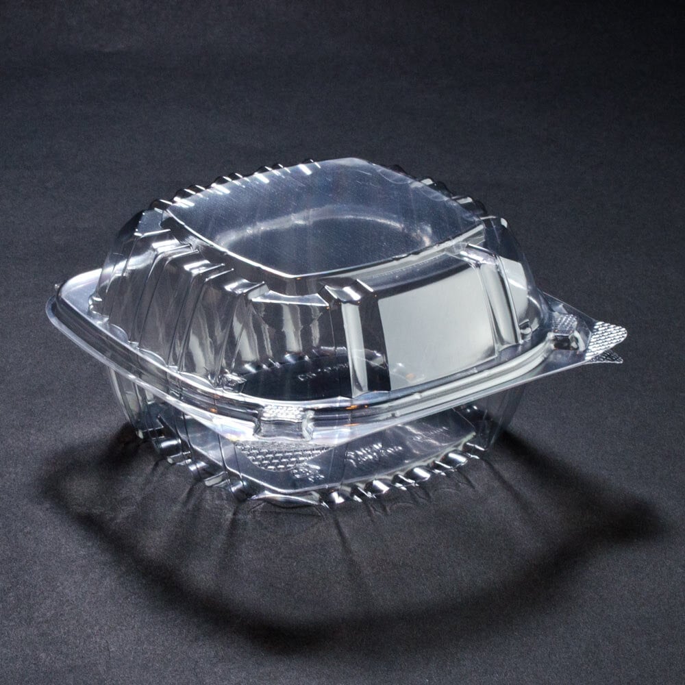 Dart Solo C57PST1 6" x 5 13/16" x 3" ClearSeal Hinged Lid Plastic