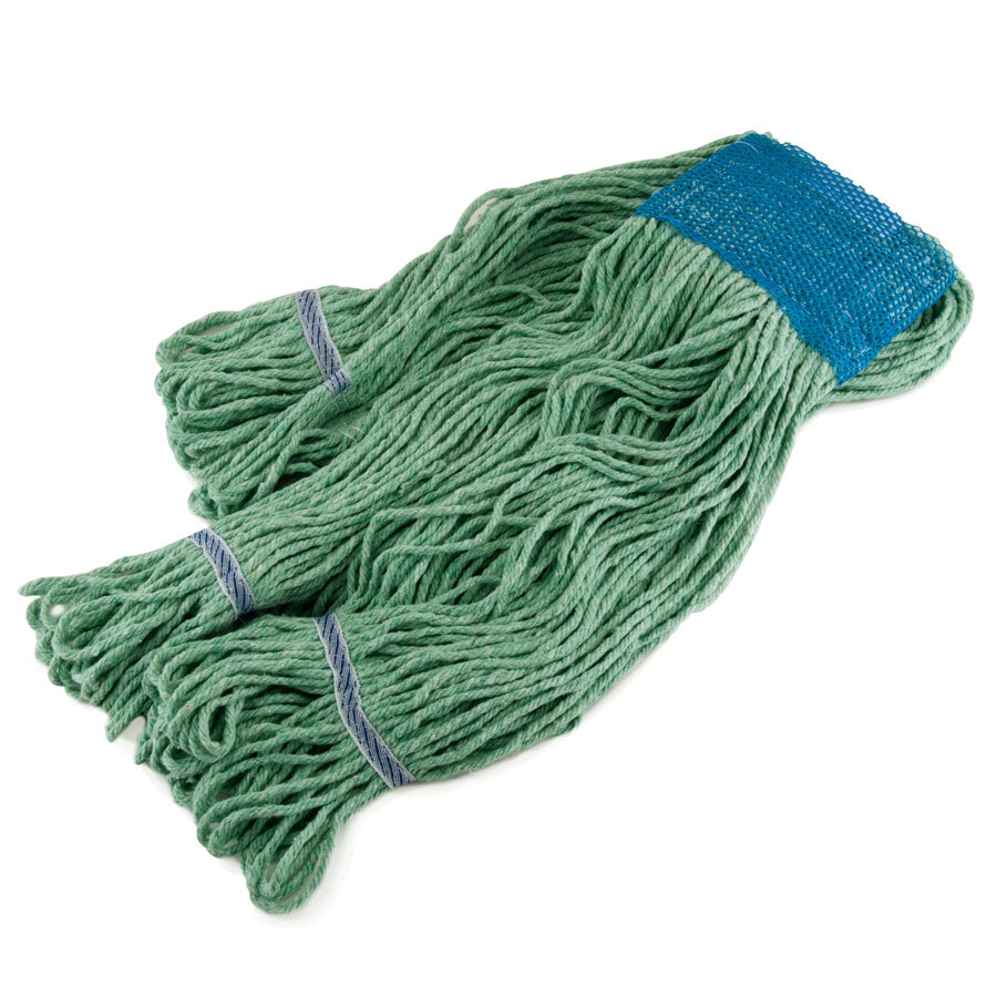Continental A02803 Large Green Mop Head Blend Loop End 32 oz. 5" Band