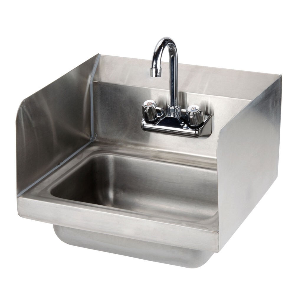 Economy Hand Sink with Splash Mount Faucet and Side Splash Guards 17