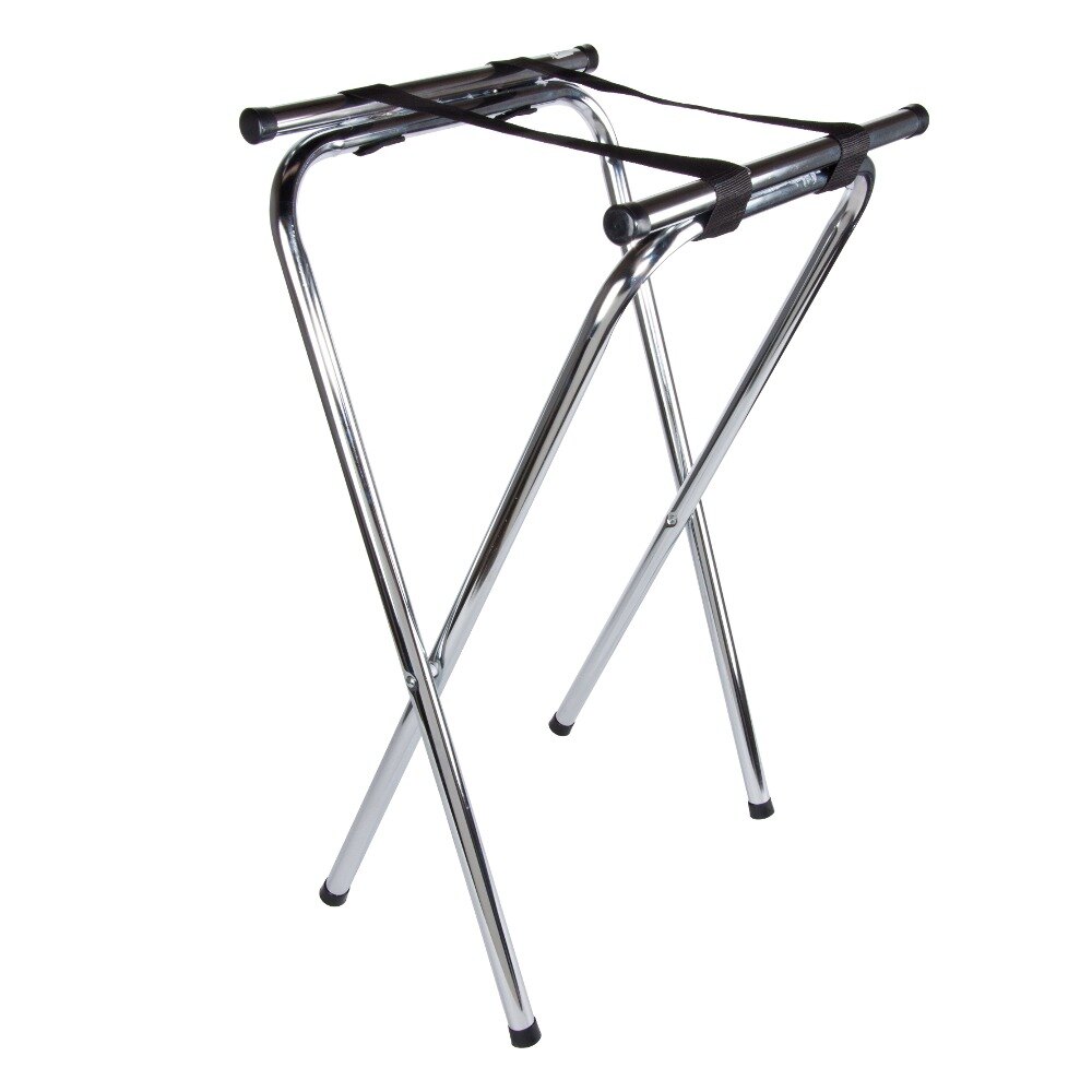 ChromePlated Metal Tray Stand 31"