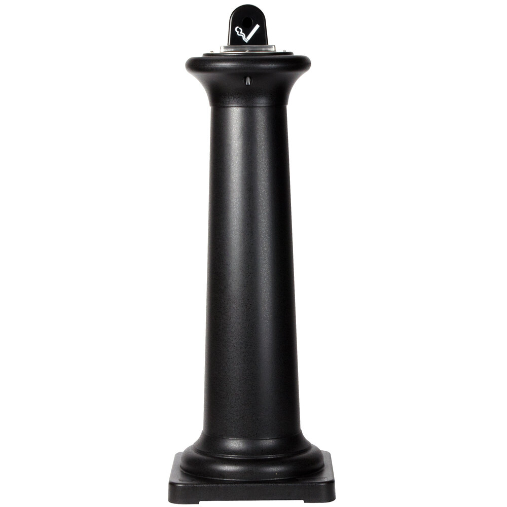 Rubbermaid FG9W3000BLA Black GroundsKeeper Tuscan Smoking Station / Cigarette Receptacle
