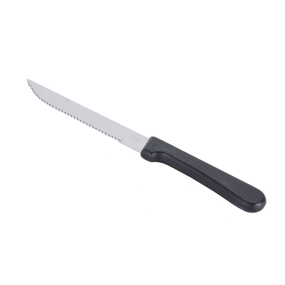 4 3/4'' Stainless Steel Knife with Curved Poly Handle and Pointed Tip