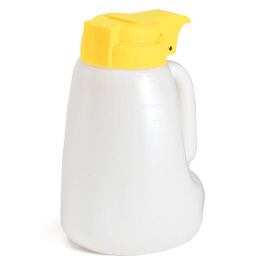 Tablecraft MW48Y 48 oz. Yellow ABS Top Translucent Salad Dressing