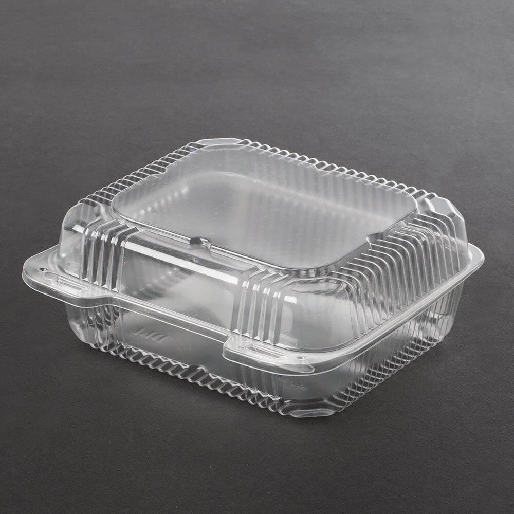Durable Packaging PXT895 Tall 8" x 8" Clear Hinged