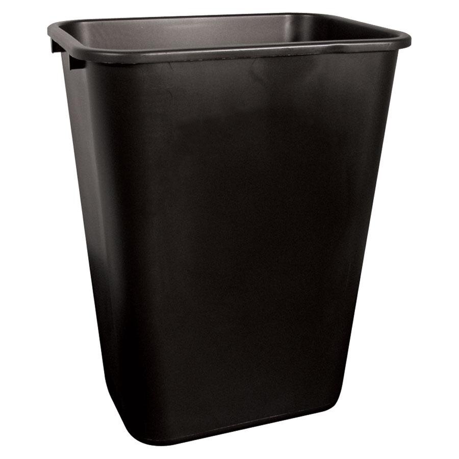 41.25 Qt. Black Rectangular Wastebasket
