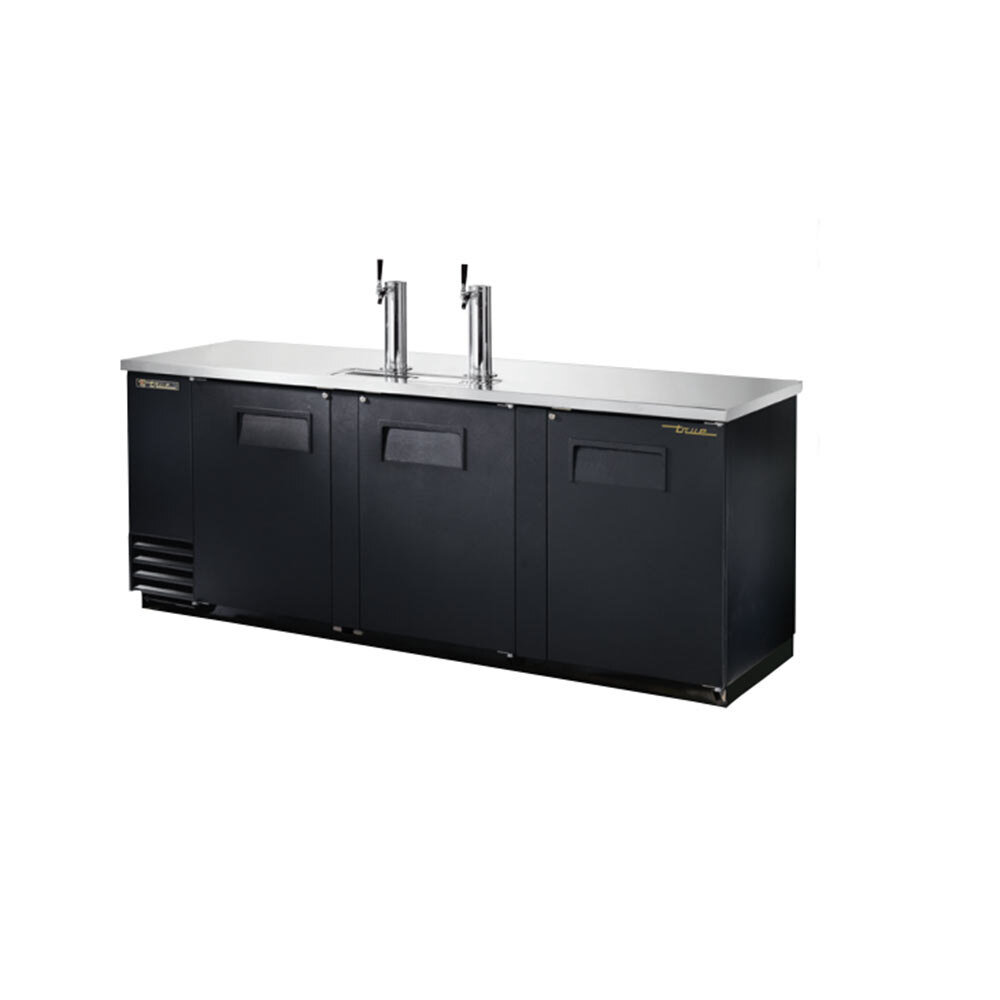 True TDD4 4 Keg Kegerator 90" Direct Draw Beer Dispenser with 2 Taps