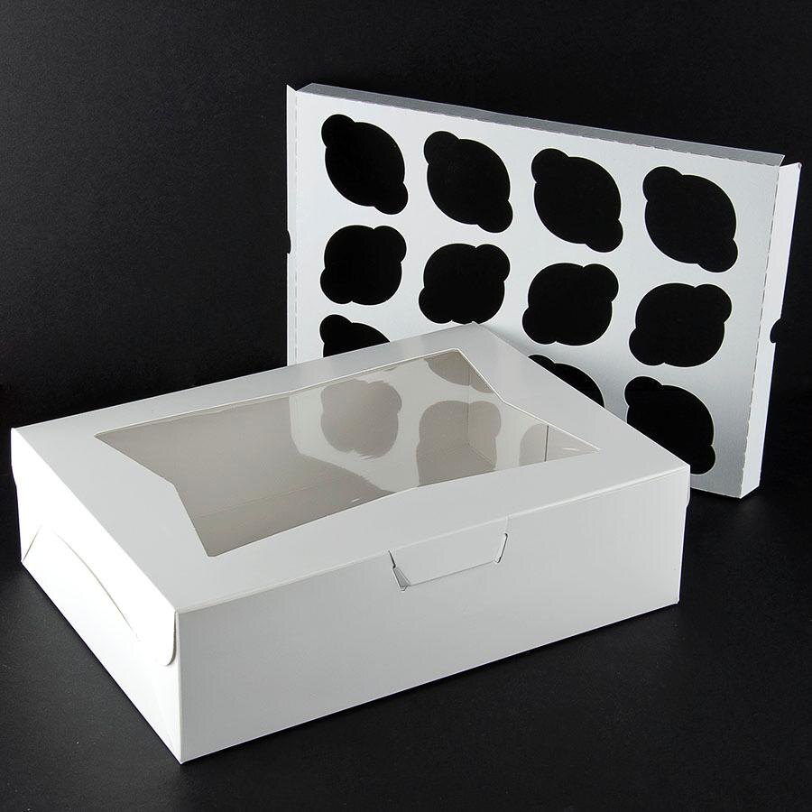 Cupcake Boxes with Insert 14" x 10" x 4" Window Cupcake Box with Insert