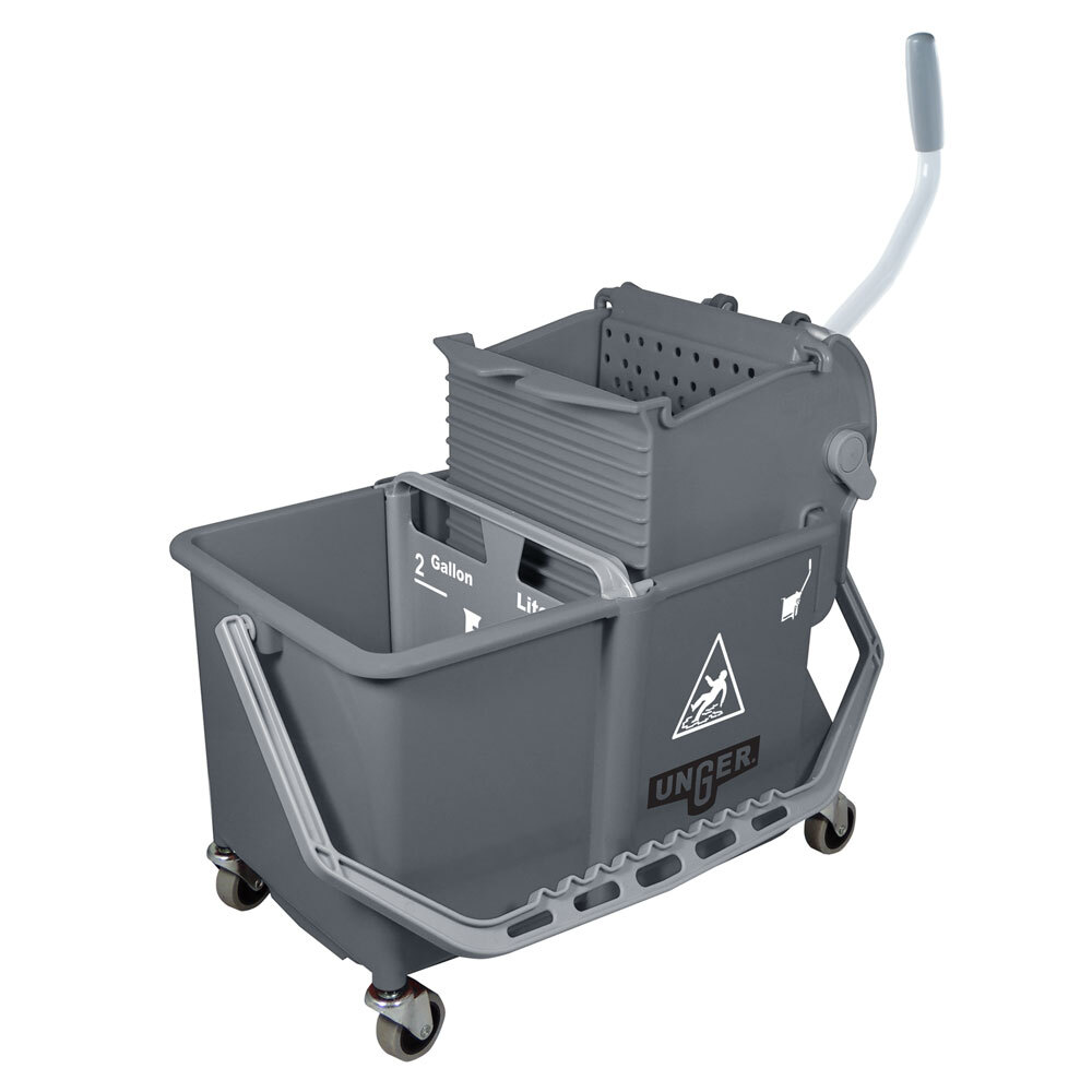 Unger COMSG 4 Gallon Gray Mop Bucket with Wringer