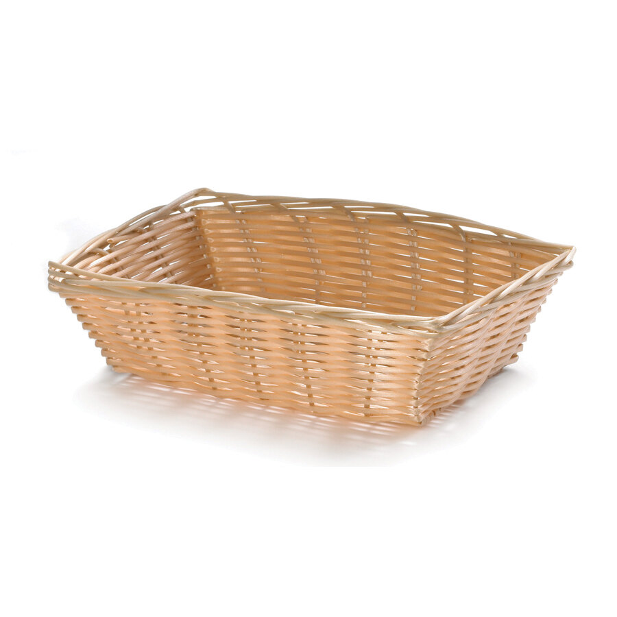 Tablecraft 1172W 9" Rectangular Woven Basket 3/Pack