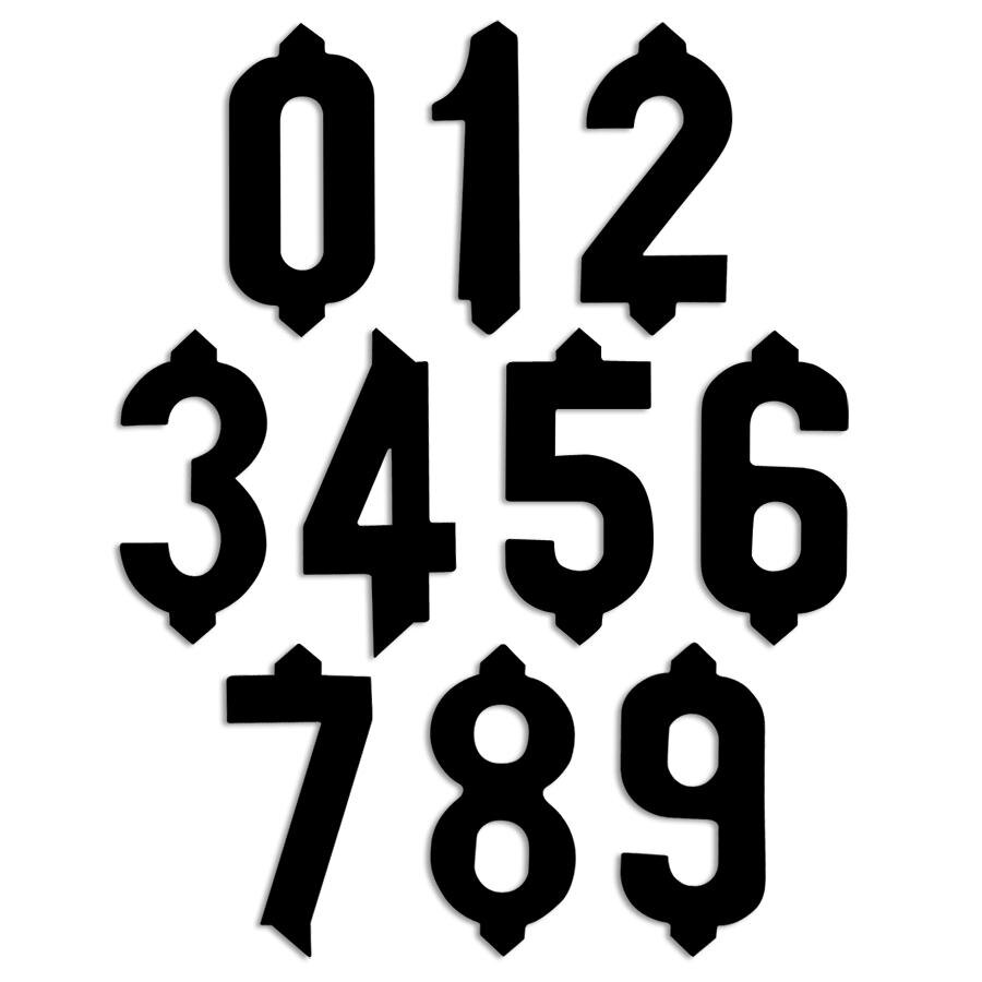 1" Plastic Black Deli Tag Insert Numbers 0 to 9 50 of Each Number / Set