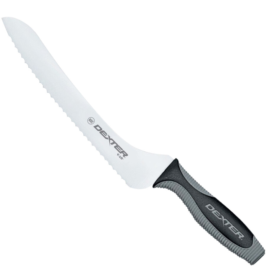 DexterRussell 29323 VLo 9" Scalloped Edge Offset Bread and Sandwich Knife