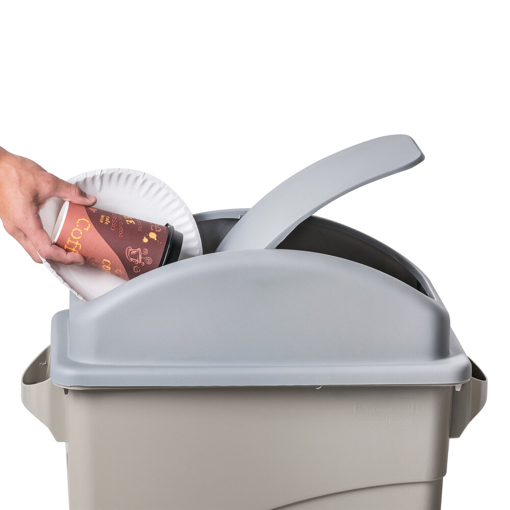 Swing Dome Wall Hugger / Slim Jim Trash Can Lid Gray