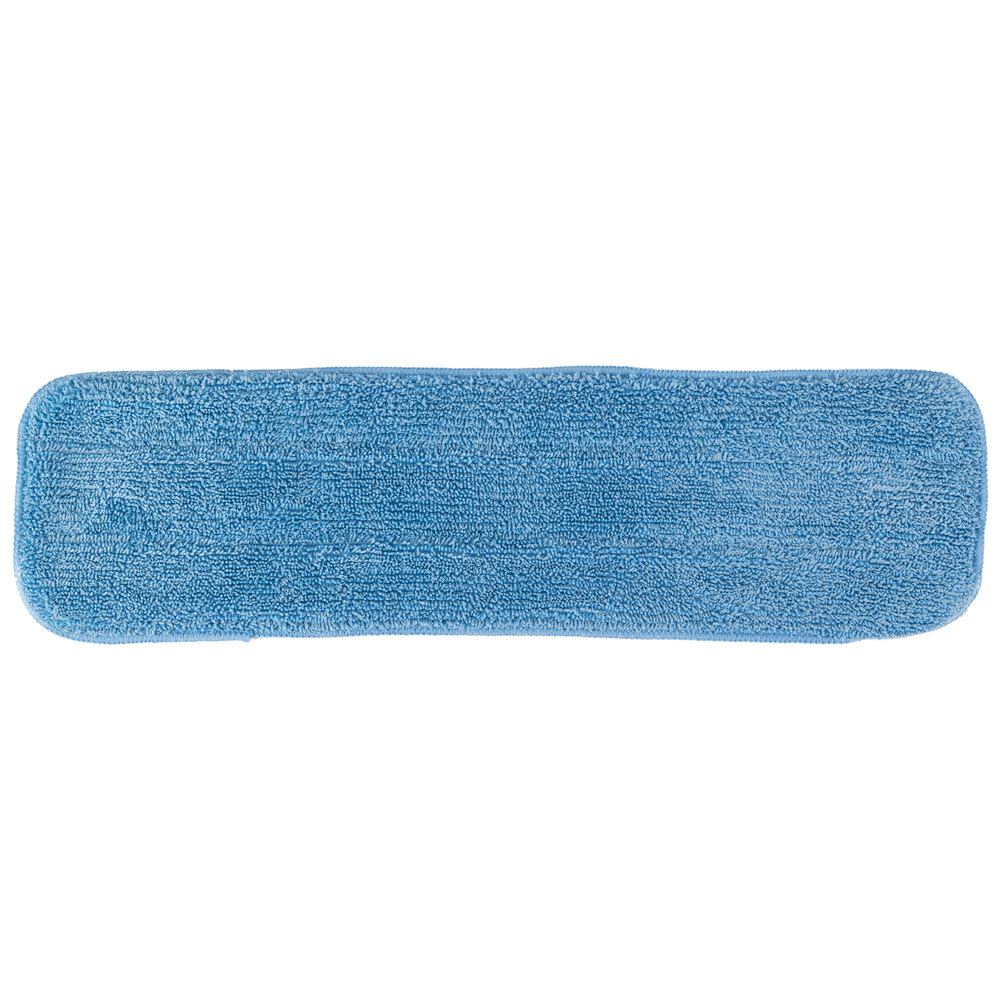 18" Blue Microfiber Wet Velcro® Flat Mop Pad