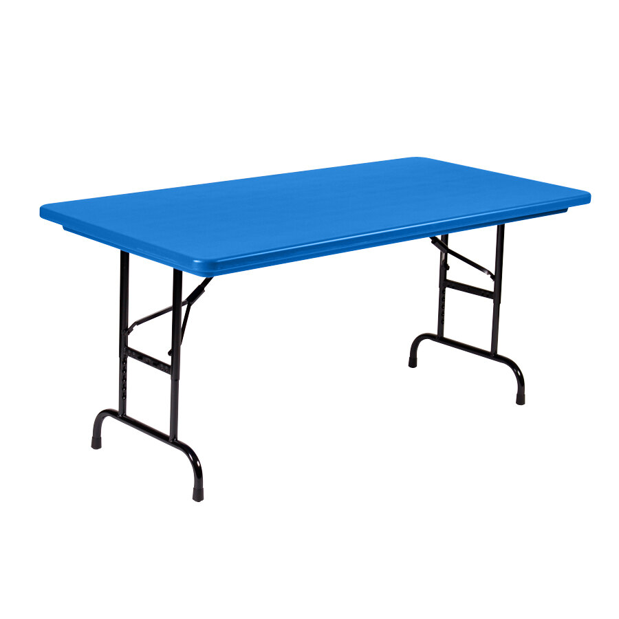 Correll RSeries RA3060 30" x 60" Blue Plastic Adjustable Height