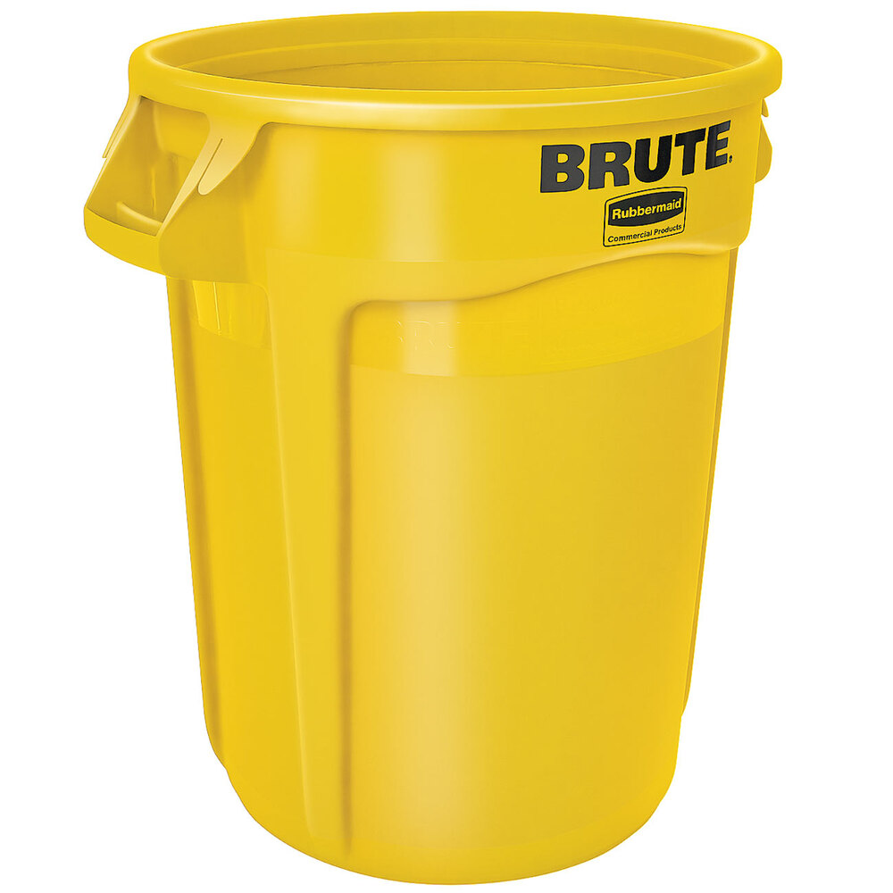 Rubbermaid FG263200YEL BRUTE 32 Gallon Yellow Trash Can