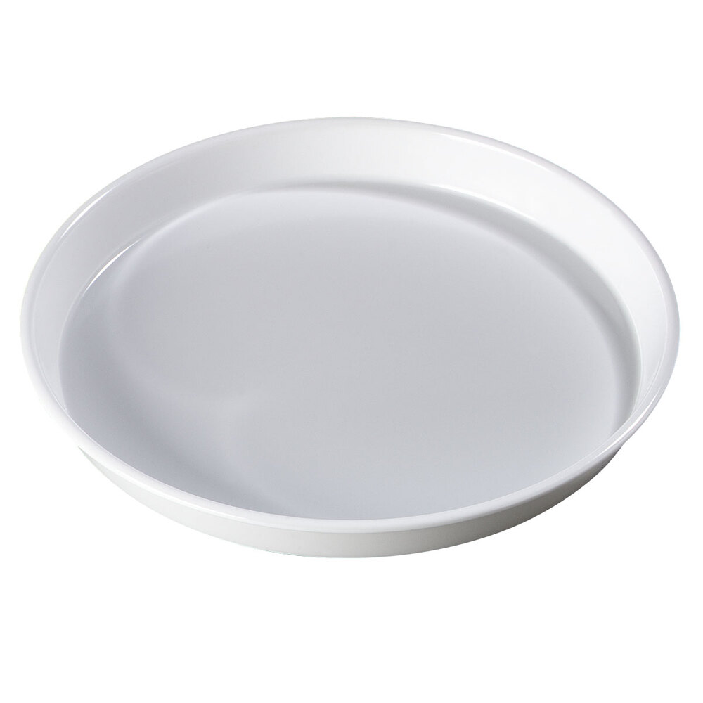Carlisle 130002 13" Round White Melamine Serving Tray 12 / Case