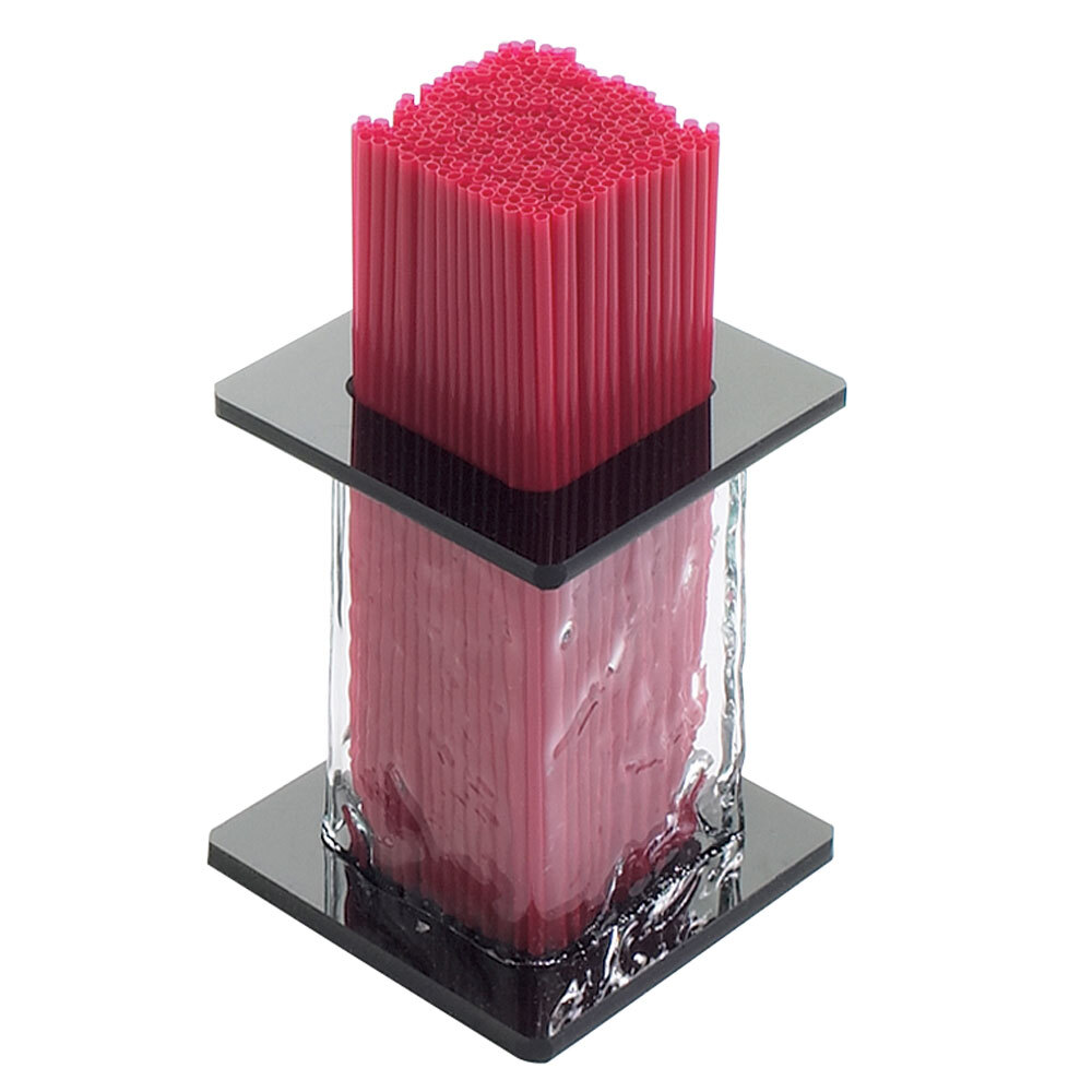 CalMil 1228 Glacier Faux Glass Stir Stick Holder 3 1/2" x 3 1/2" x 3