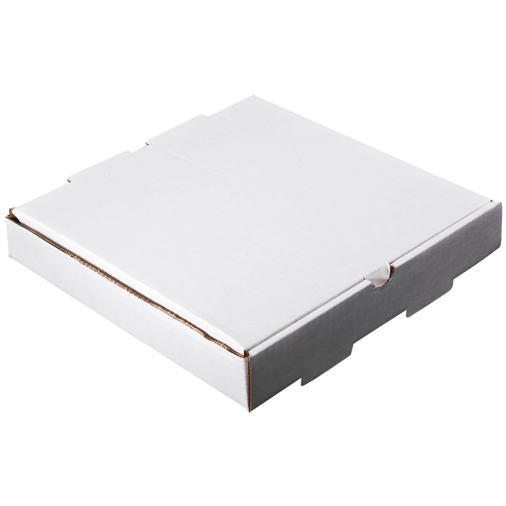 10" x 10" x 1 3/4" White Corrugated Plain Pizza / Bakery Box 50 / Bundle