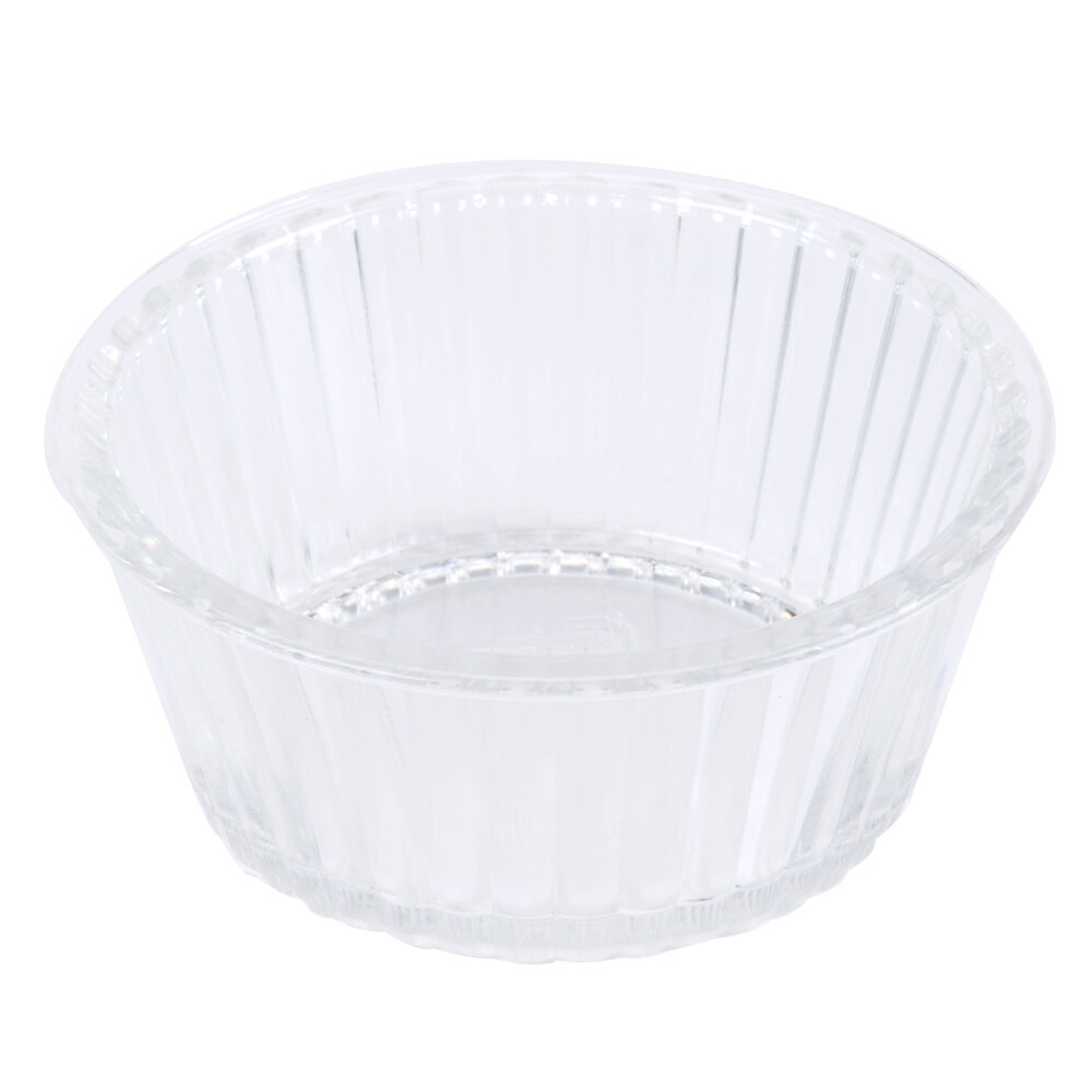 GET ER402CL 2 oz. Fluted Plastic Ramekin 12/Pack Clear
