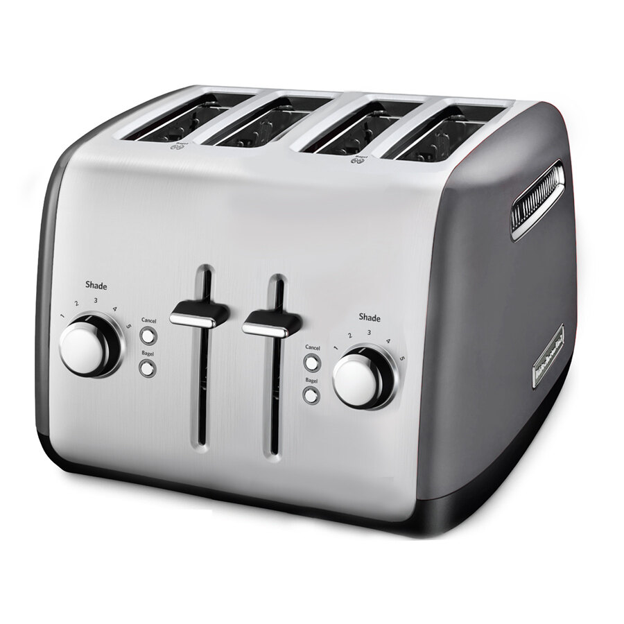 KitchenAid KMT4115CU Contour Silver Four Slice Toaster with Manual Lift