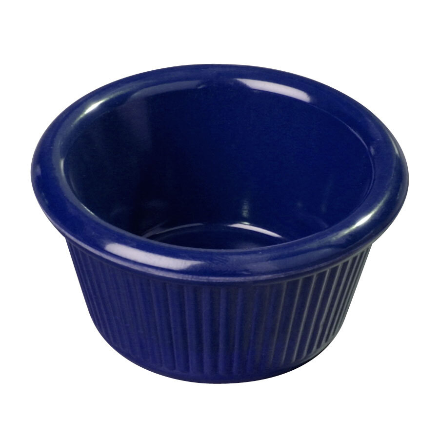 Carlisle S27960 2 oz. Cobalt Blue Fluted Plastic Ramekin 48/Case