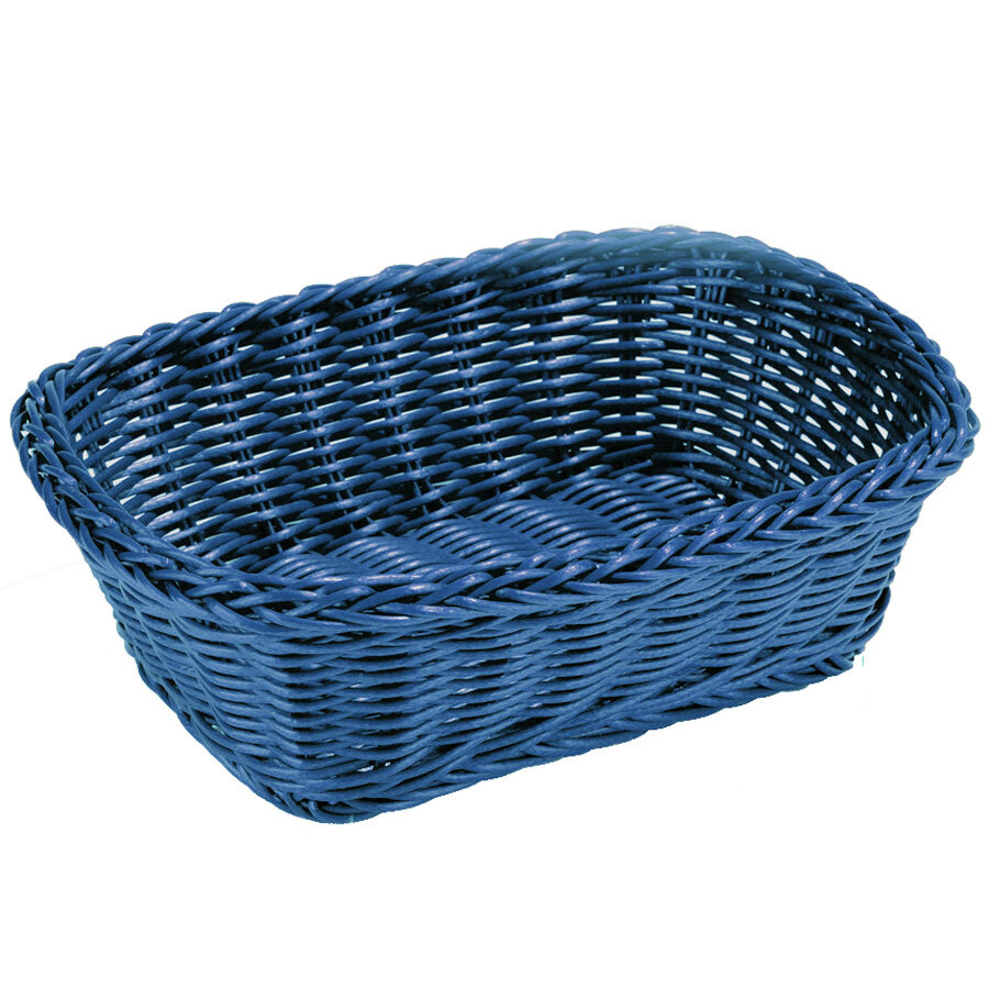 Blue Tablecraft Rectangular Rattan Basket 11 1/2" x 8 1/2" x 3 1/2" 6/Pack