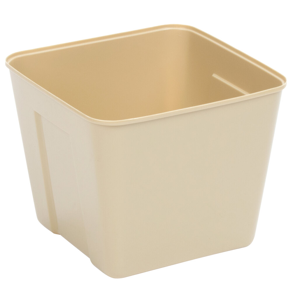 3 Qt. Beige Square Plastic Ice Bucket
