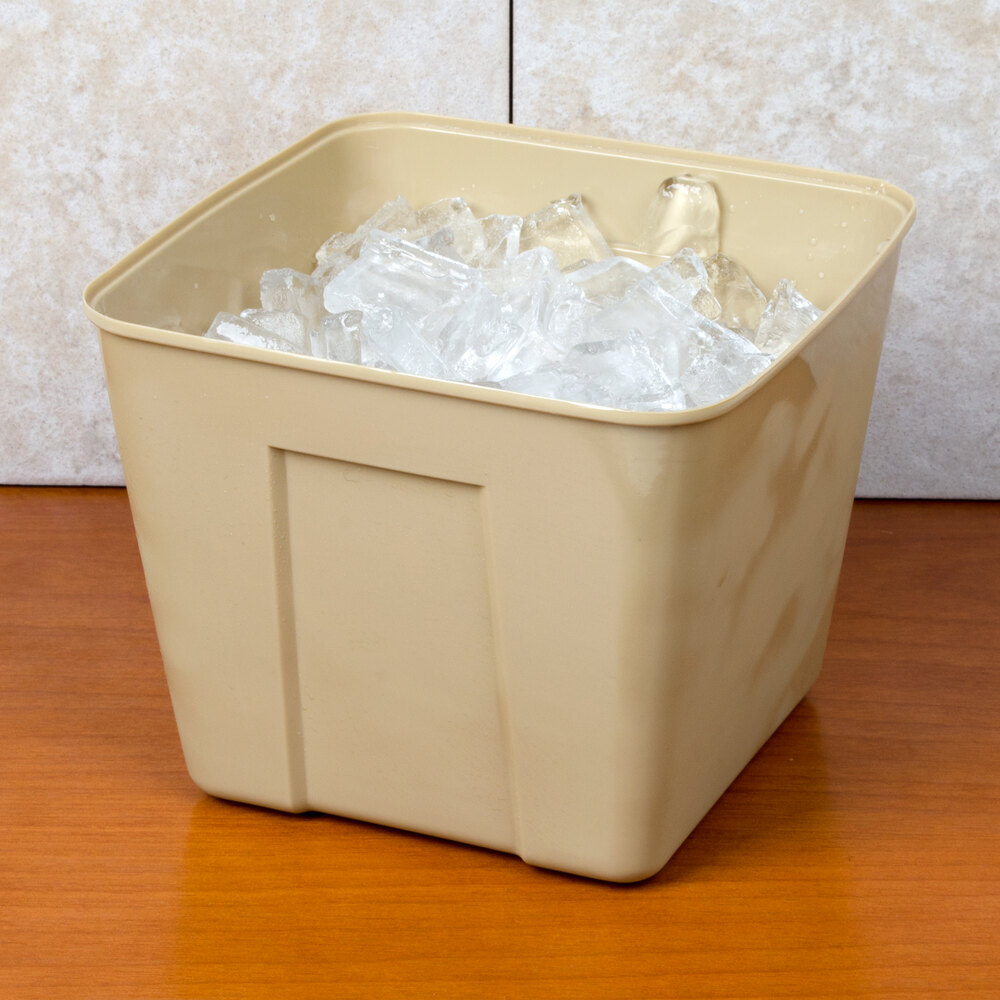 3 Qt. Beige Square Plastic Ice Bucket