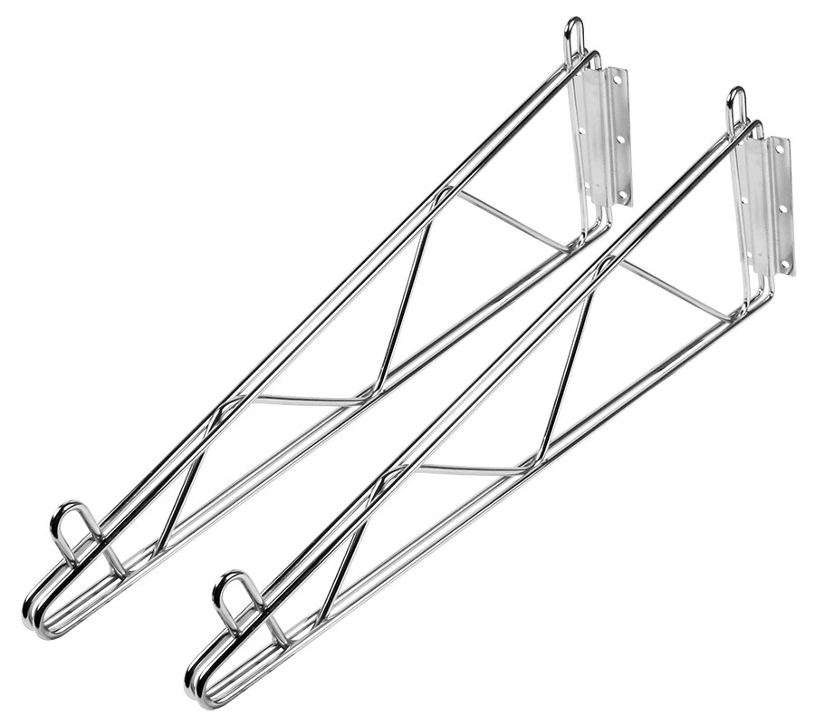 Regency 24" Deep Wall Mounting Bracket Set for Chrome Wire Shelving