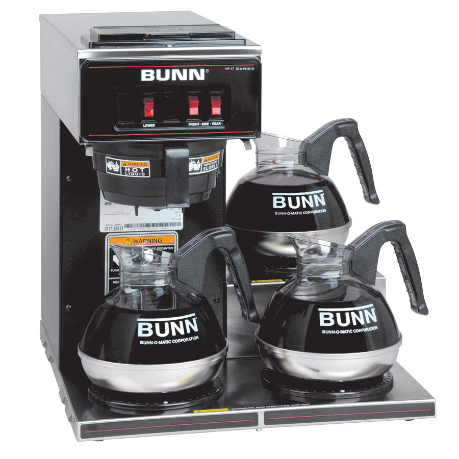 Bunn VP173 13300.0013 Low Profile Pourover Coffee Brewer with 3