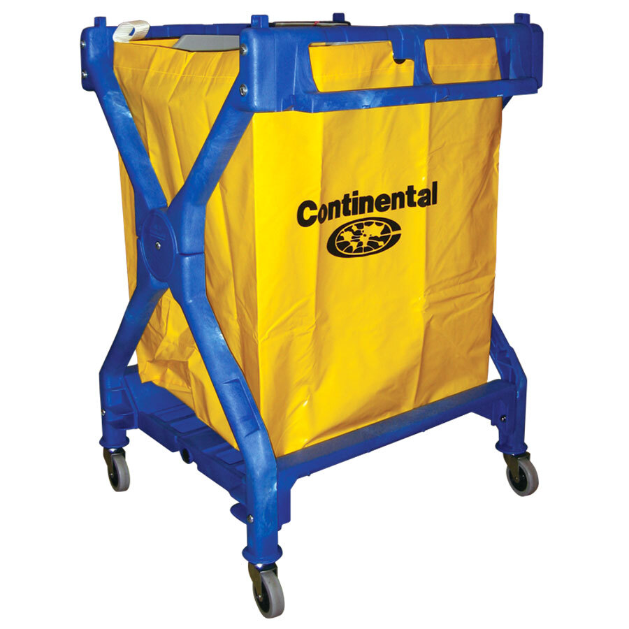 Continental 275 Huskee Blue X Frame Folding Laundry Cart