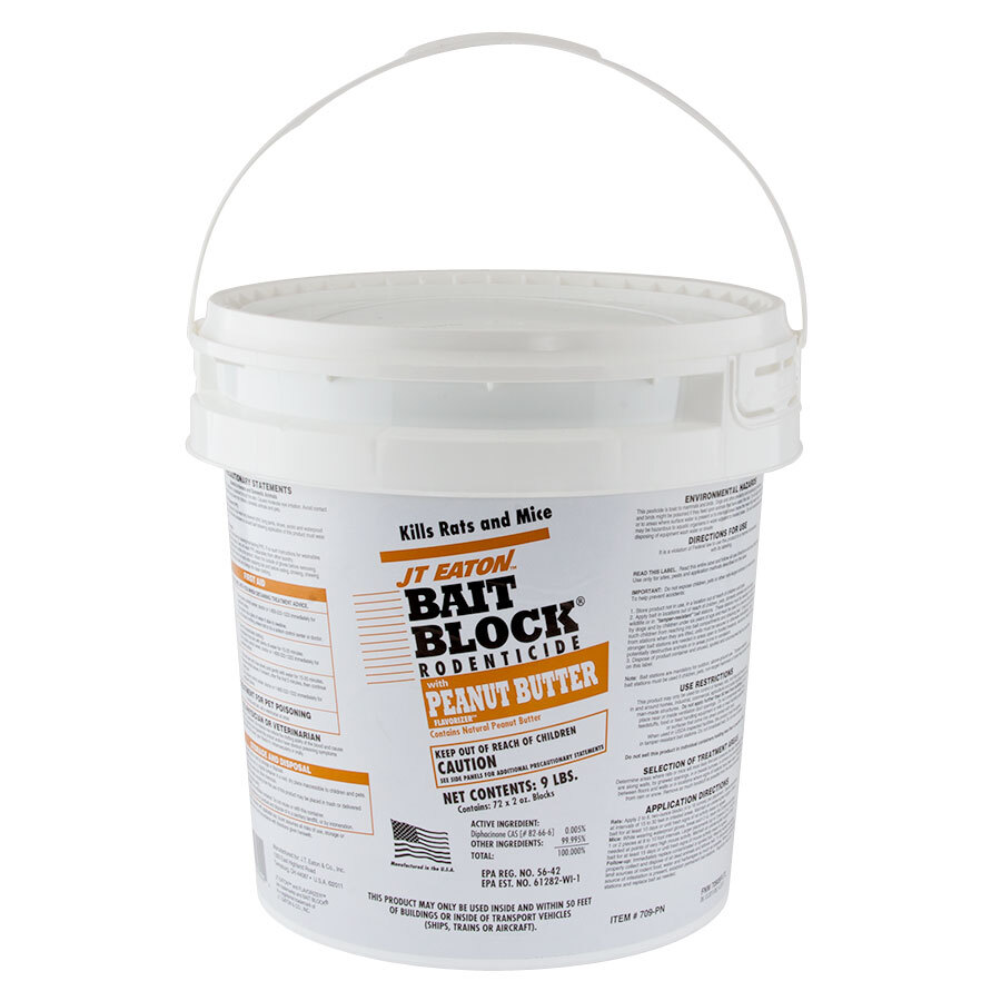 JT Eaton 709PN Peanut Butter Flavor Bait Blocks (72) 2 oz. Blocks / Pail