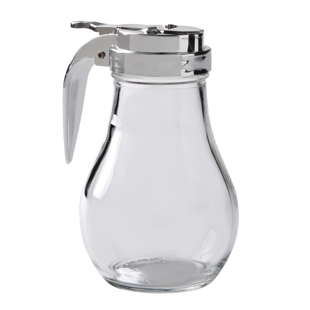 14 oz. Glass Syrup Dispenser with Chrome Plated Alloy Top