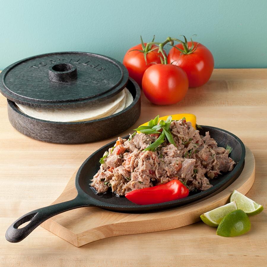Fajita Skillet Pan Oval Cast Iron Skillet with Handle