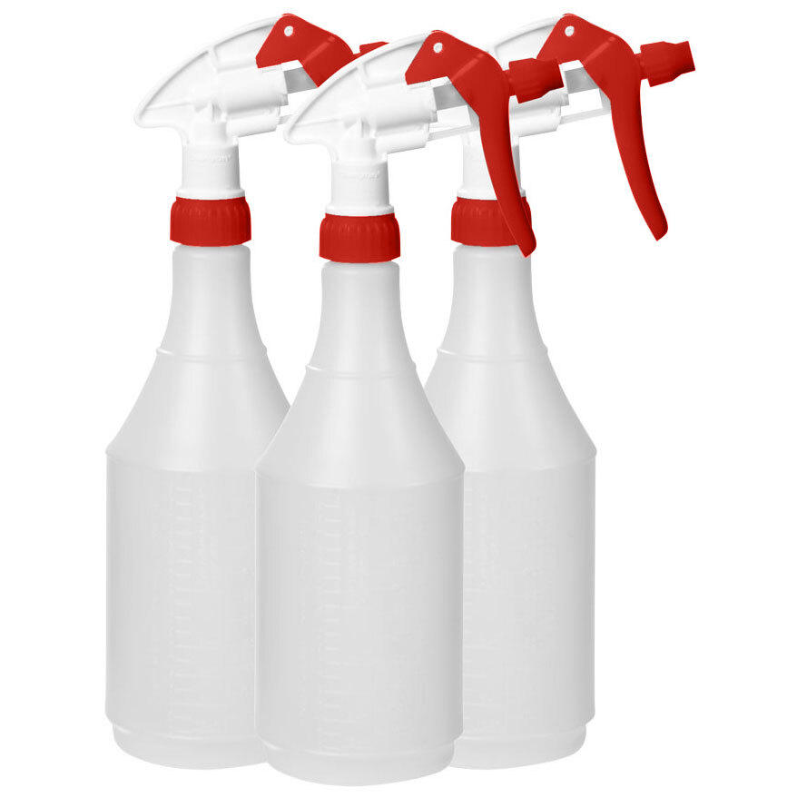 Continental 32 oz. Plastic Bottle / Sprayer Kit 3/Pack