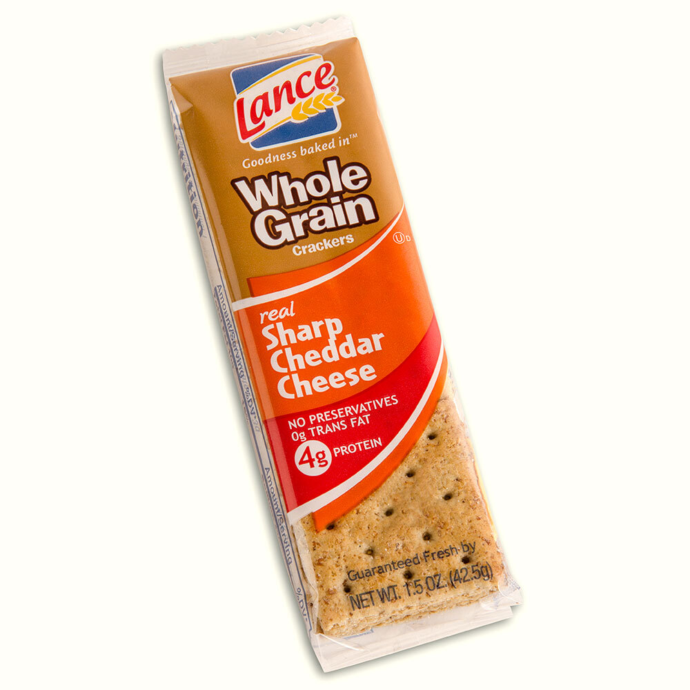 Lance Whole Grain Sharp Cheddar Sandwich Crackers 20 Count Box 6 / Case